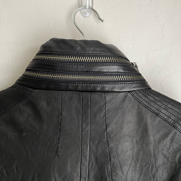 Yigal Azrouel Hooded Motorcycle Black Leather Jacket lambs leather large - Picture 11 of 16